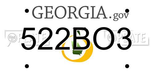 522BO3 Georgia License Plate