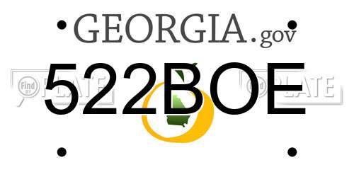 522BOE Georgia License Plate