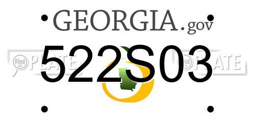 522S03 Georgia License Plate