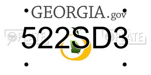 522SD3 Georgia License Plate