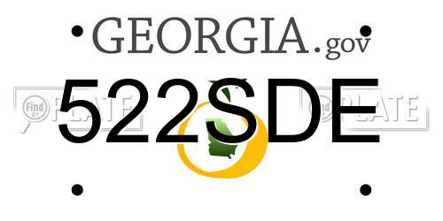 522SDE Georgia License Plate