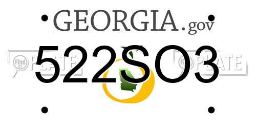 522SO3 Georgia License Plate