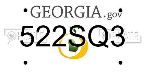 522SQ3 Georgia License Plate