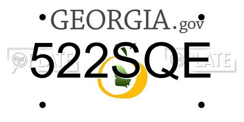 522SQE Georgia License Plate