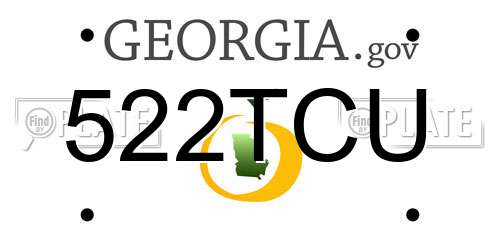 522TCU Georgia License Plate