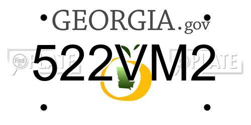 522VM2 Georgia License Plate