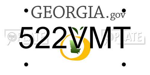 522VMT Georgia License Plate