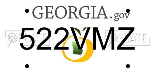 522VMZ Georgia License Plate