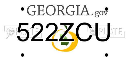 522ZCU Georgia License Plate