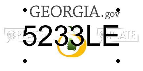 5233LE Georgia License Plate