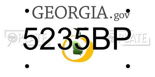 5235BP Georgia License Plate