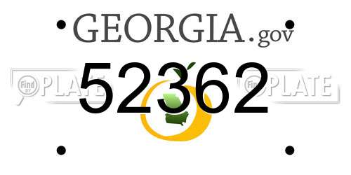 52362 Georgia License Plate