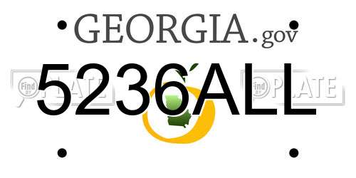 5236ALL Georgia License Plate