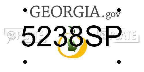 5238SP Georgia License Plate