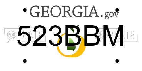 523BBM Georgia License Plate
