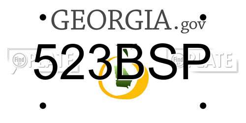 523BSP Georgia License Plate