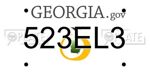 523EL3 Georgia License Plate