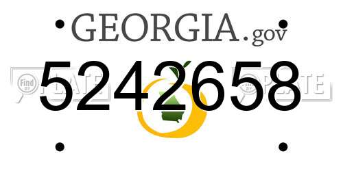 5242658 Georgia License Plate
