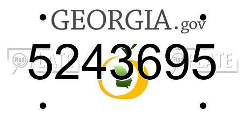5243695 Georgia License Plate