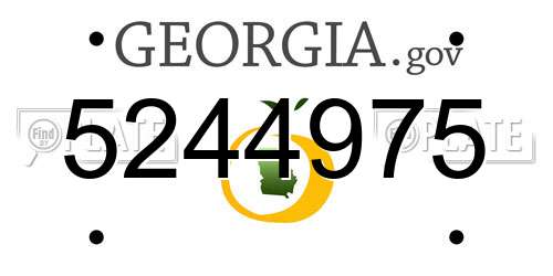 5244975 Georgia License Plate