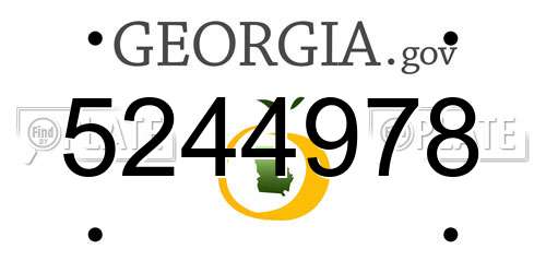 5244978 Georgia License Plate