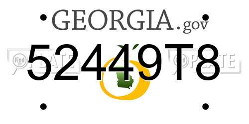 52449T8 Georgia License Plate