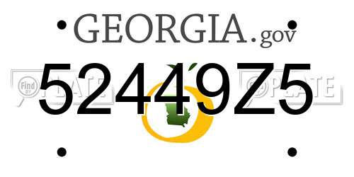 52449Z5 Georgia License Plate