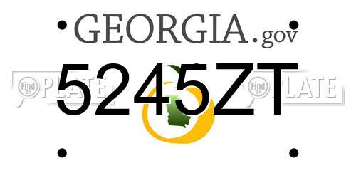 5245ZT Georgia License Plate