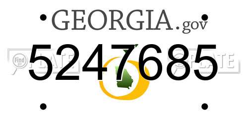 5247685 Georgia License Plate