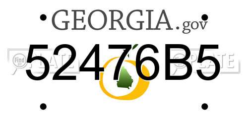 52476B5 Georgia License Plate