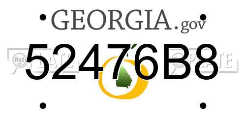 52476B8 Georgia License Plate