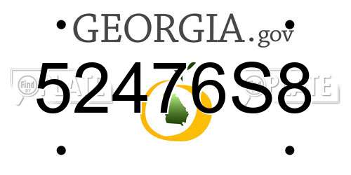 52476S8 Georgia License Plate