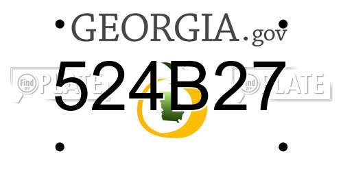 524B27 Georgia License Plate