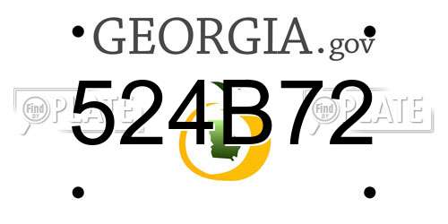 524B72 Georgia License Plate