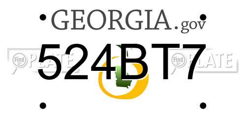 524BT7 Georgia License Plate