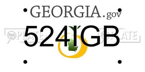 524IGB Georgia License Plate