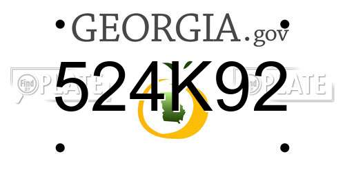 524K92 Georgia License Plate