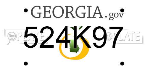 524K97 Georgia License Plate