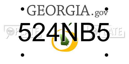 524NB5 Georgia License Plate