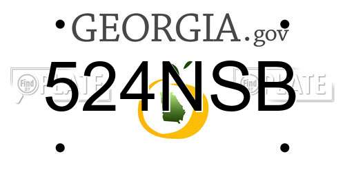 524NSB Georgia License Plate