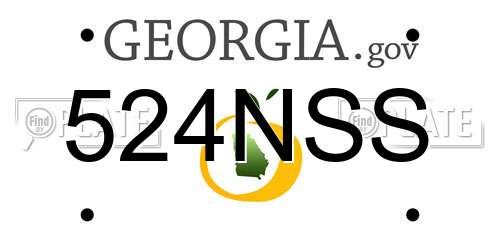 524NSS Georgia License Plate