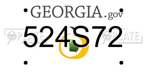 524S72 Georgia License Plate