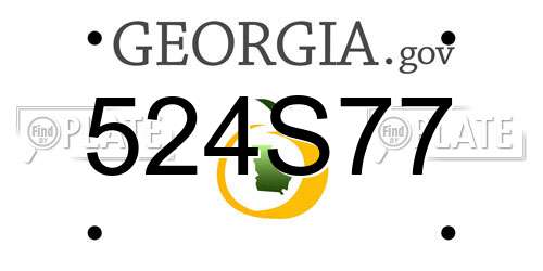 524S77 Georgia License Plate