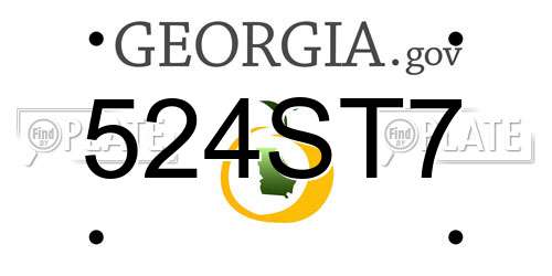 524ST7 Georgia License Plate
