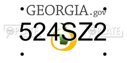 524SZ2 Georgia License Plate