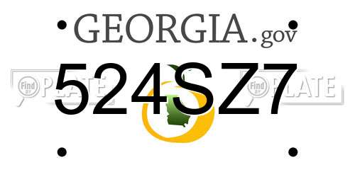 524SZ7 Georgia License Plate