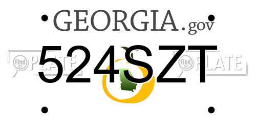 524SZT Georgia License Plate
