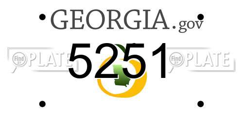 5251 Georgia License Plate