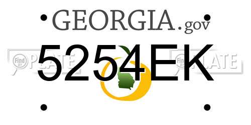 5254EK Georgia License Plate