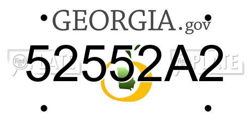 52552A2 Georgia License Plate